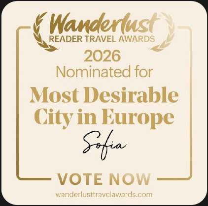 Wanderlust Reader Travel Awards 2026 — Nominated for Most Desirable City in Europe, Sofia