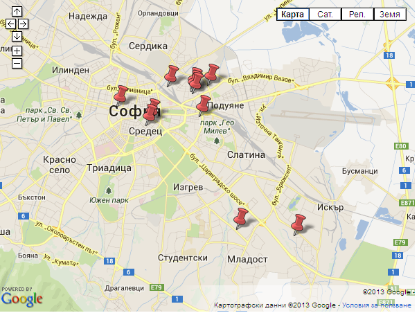 Карта на София