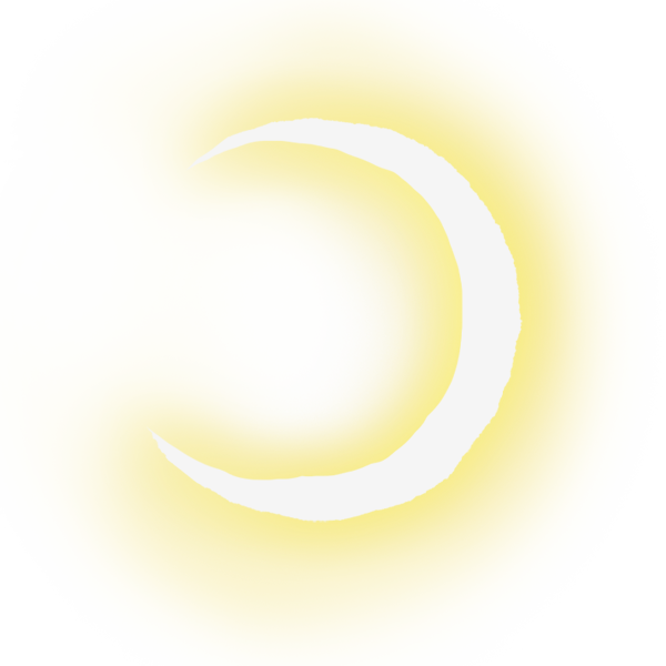 Glowing crescent moon graphic representing Sofia by night