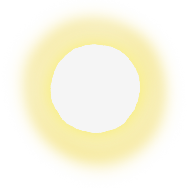 Glowing sun graphic representing Sofia by day