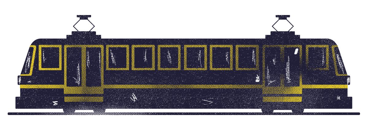 Illustration of a Sofia tram