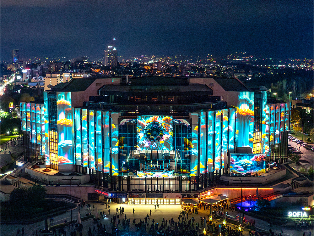 LUNAR video-mapping projection on a Sofia façade — previous edition